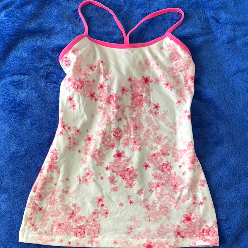 Pink Floral Spaghetti Strap Top